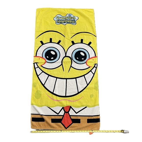 Nickelodeon 2003 Spongebob Squarepants Pool Beach Cotton Towel Vintage - Picture 5 of 5